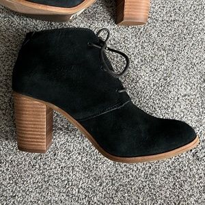 Toms Lunata Lace-Up Black Suede